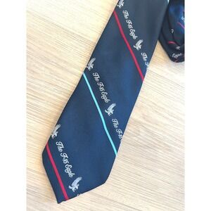 McDonnell Douglas The F-15 Eagle Fighter Jet Necktie Blue Stripe Polyester Tie